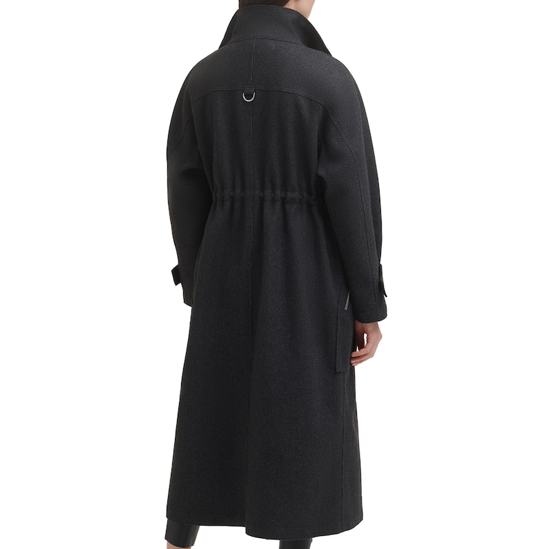 DKNY Long Zip Front Trench Coat