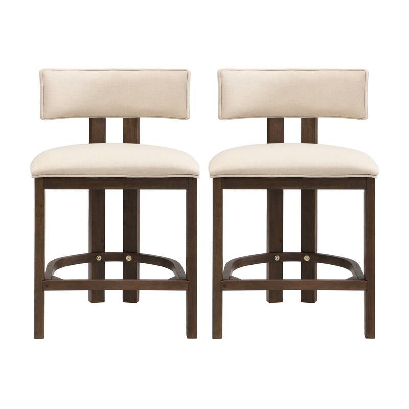 Christopher Knight Home - Dovey Contemporary Upholstered 26-Inch Counter Stool Set of 2 with Rubberwood Frame