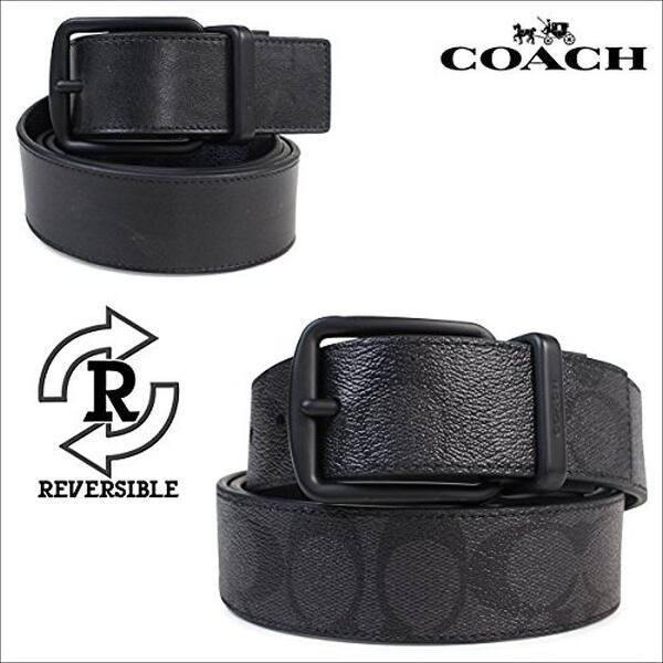 Shop Coach Men S Wide Harness Cut To Size Reversible Signature Coated Canvas Belt Overstock 22160058
