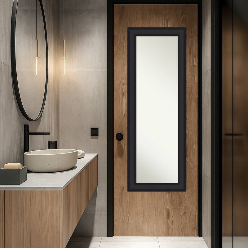 Oliver Non-Beveled Wood Framed Full-Length On the Door Mirror