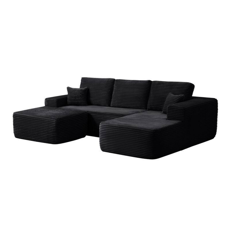104'' L-Shaped Modern Modular Sectional Sofa with Moveable Ottoman