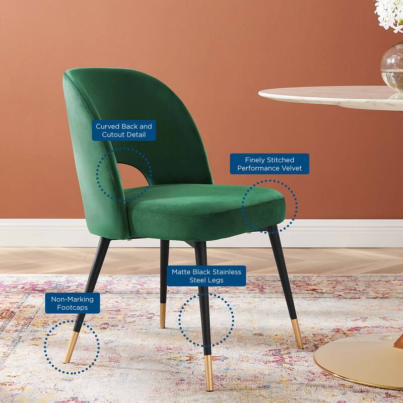 Rouse Performance Velvet Dining Side Chairs (Set of 2)