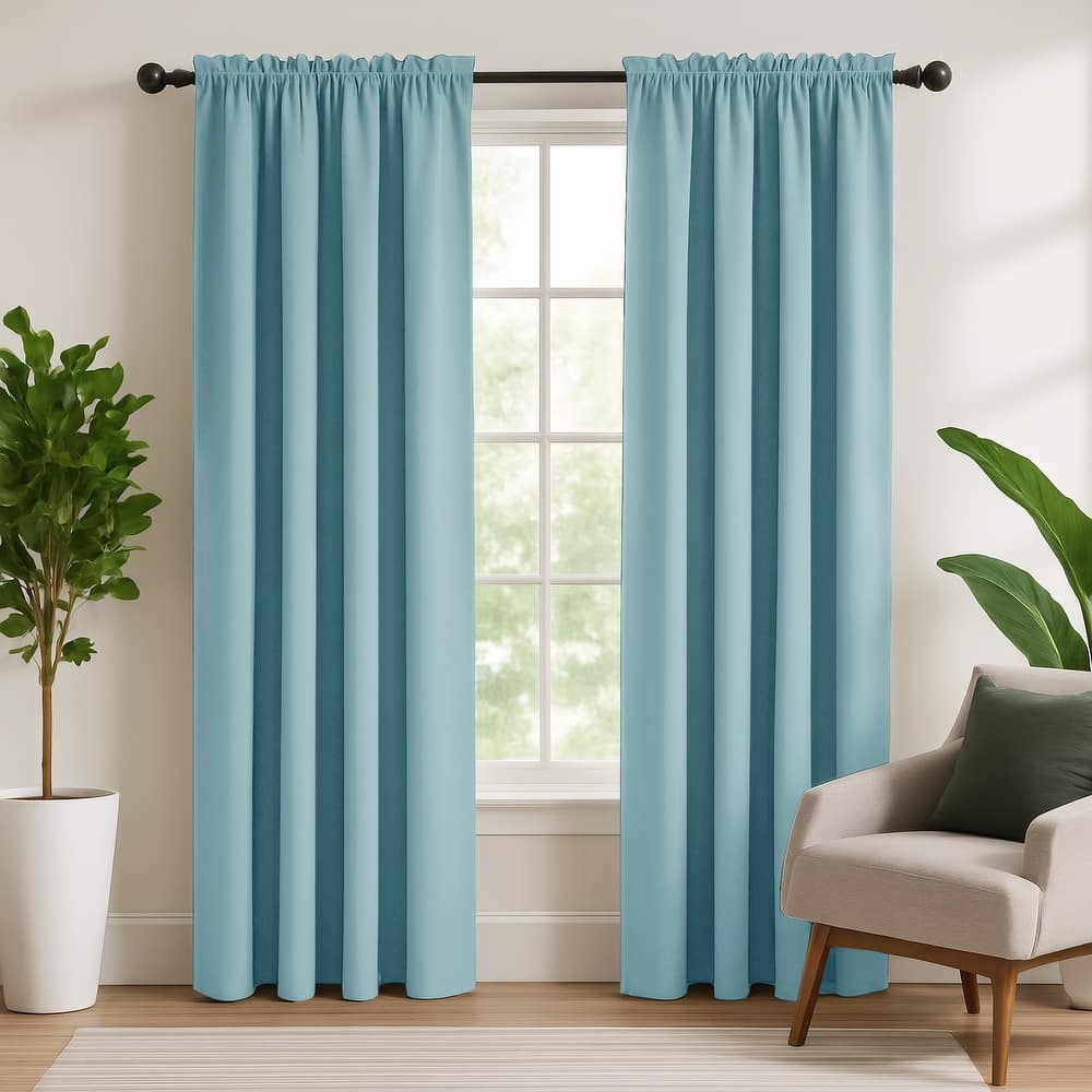 Deconovo 2-Pack Thermal Room Darkening Rod Pocket Curtains