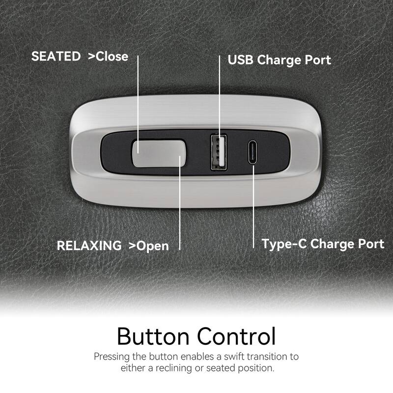 MCombo Power Small Recliners, Modern Zero Wall Hugger Recliners Chair with Lumbar Support, USB and Charging Ports, FSC Certified