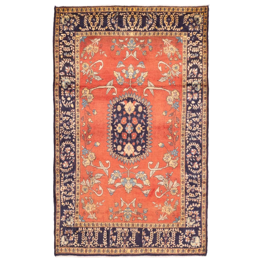 ECARPETGALLERY Hand-knotted Anadol Light Red Wool Rug - 4'8 x 7'9