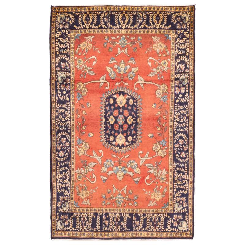 ECARPETGALLERY Hand-knotted Anadol Light Red Wool Rug - 4'8 x 7'9