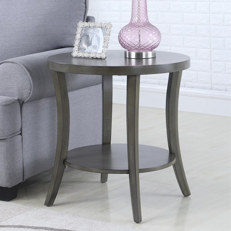Contemporary Oval Shelf End Table