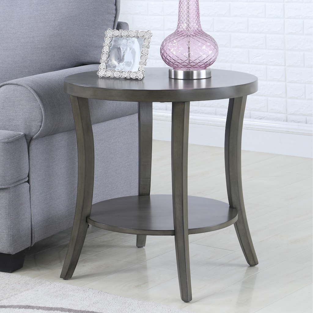 Contemporary Oval Shelf End Table