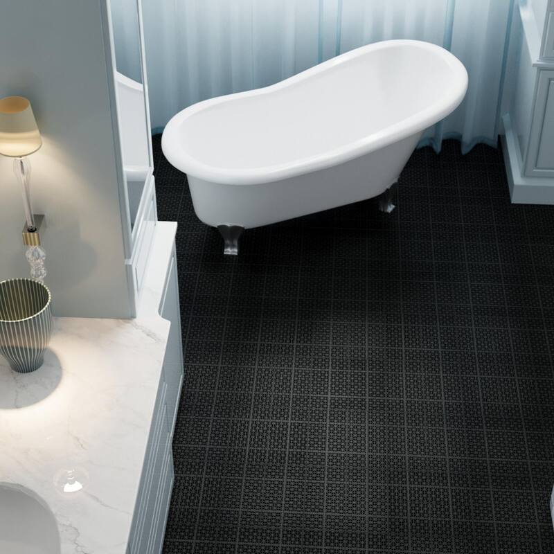 12 x 12 Inch Interlocking Deck Tiles,slip Bathroom Shower Balcony Porch Weight Capacity Upto 6613 LBS,Rosette Pattern Pack of 12