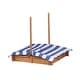 preview thumbnail 13 of 18, Kids Sandbox with Adjustable Cover, 46'' Wooden Sand Box with 2 Foldable Bench Seats, Outdoor Sandpit for Backyard Play