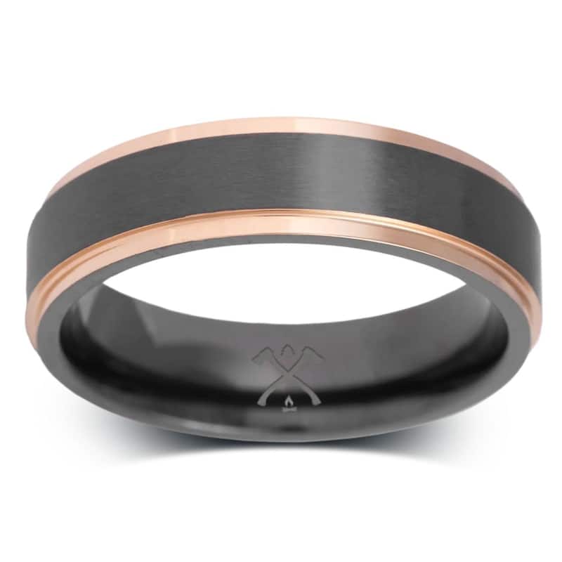 Manly Bands THE FITZGERALD Black Zirconium 6mm Satin Band