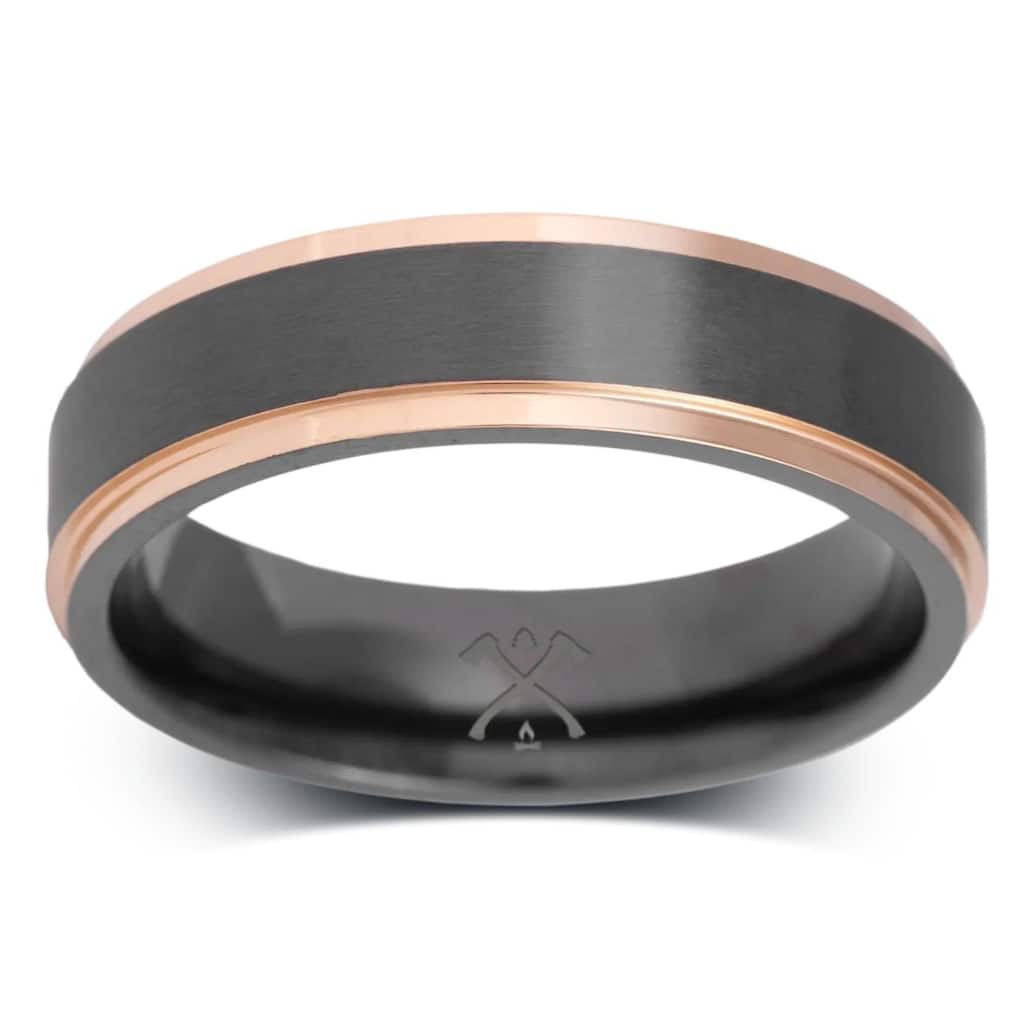 Manly Bands THE FITZGERALD Black Zirconium 6mm Satin Band