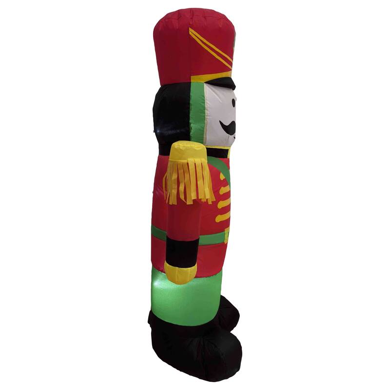 LED Lighted Inflatable Soldier Nutcracker Outdoor Christmas Decoration - 4.25' - Red