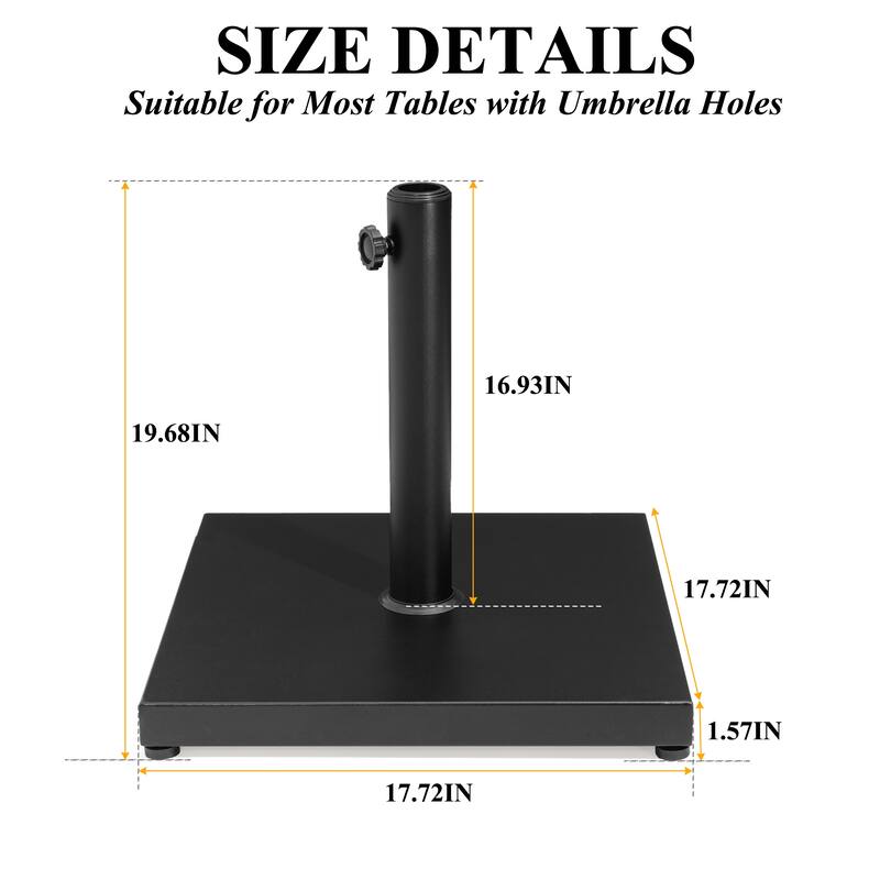 VredHom Outdoor Patio Market Umbrella Square Base Stand