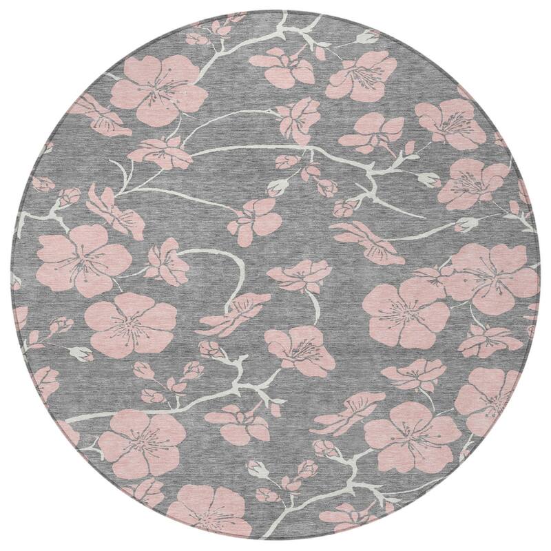 HomeRoots Floral Transitional Rectangle Outdoor Rug
