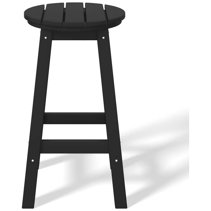 Laguna Hdpe All Weather Outdoor Patio 24" Round Counter Stool (Set Of 2)