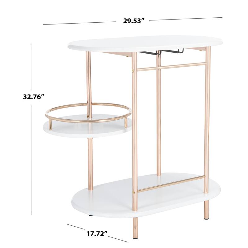 SAFAVIEH Iva 3-Tier Swivel Bar Table - 30"W x 18"D x 33"H