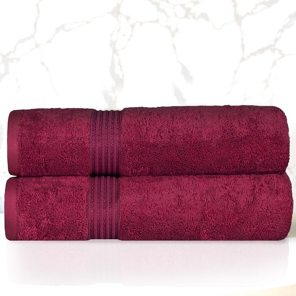 Superior Heritage Egyptian Cotton Absorbent Bath Towel Set of 2 - Burgundy