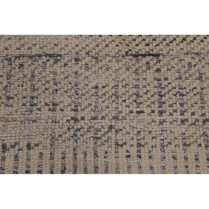Beige Moroccan Area Rug Hand-Knotted Oriental Wool Carpet - 4'11" x 7'10"