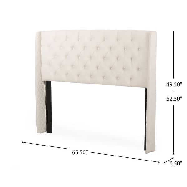 dimension image slide 1 of 4, Perryman Queen Wingback Headboard by Christopher Knight Home