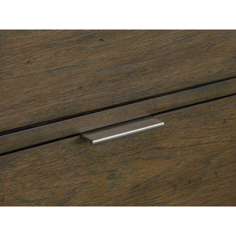 Magnussen Home Merrick Homestead Brown and Clear Glass Rectangular End Table - 20''W x 24''D x 24''H