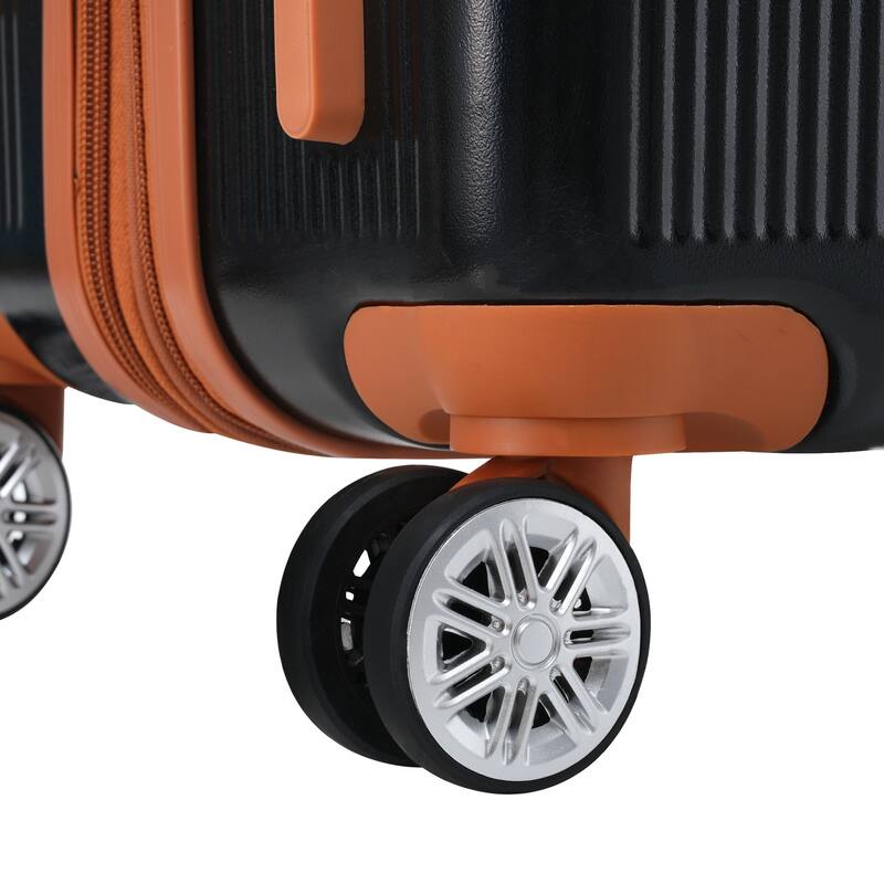 3 Piece Hardside Lightweight Luggage Sets with Double Spinner 8 Wheels and TSA Lock