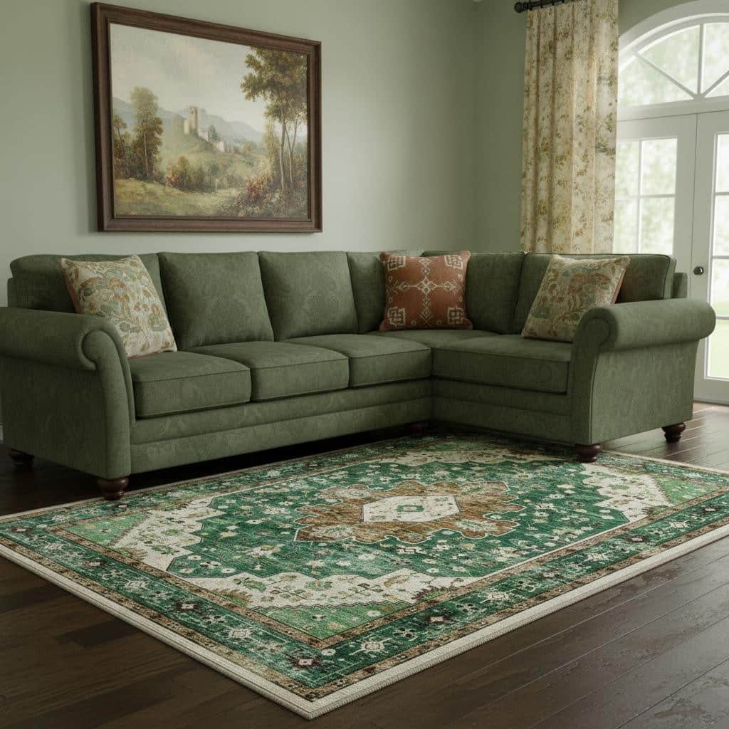 HomeRoots Medallion Traditional Rectangle Area Rug
