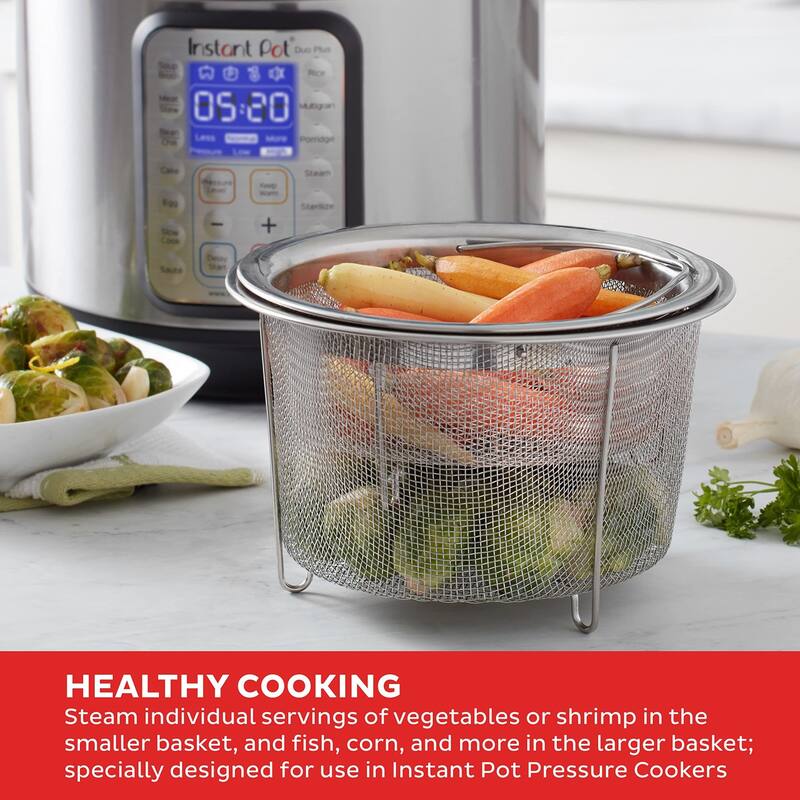 Instant Pot Official Mesh Steamer Basket Set - 8.5" L x 8.7" W x 5.7" H