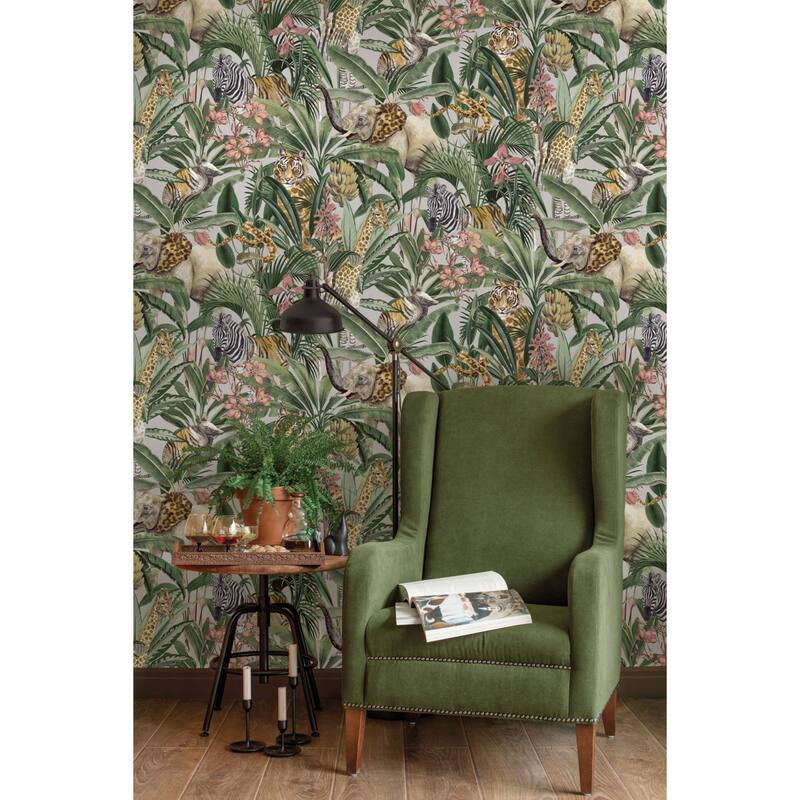 Safari Fusion Non-Pasted Wallpaper – 396in. x 21in. – Covers 56 square feet