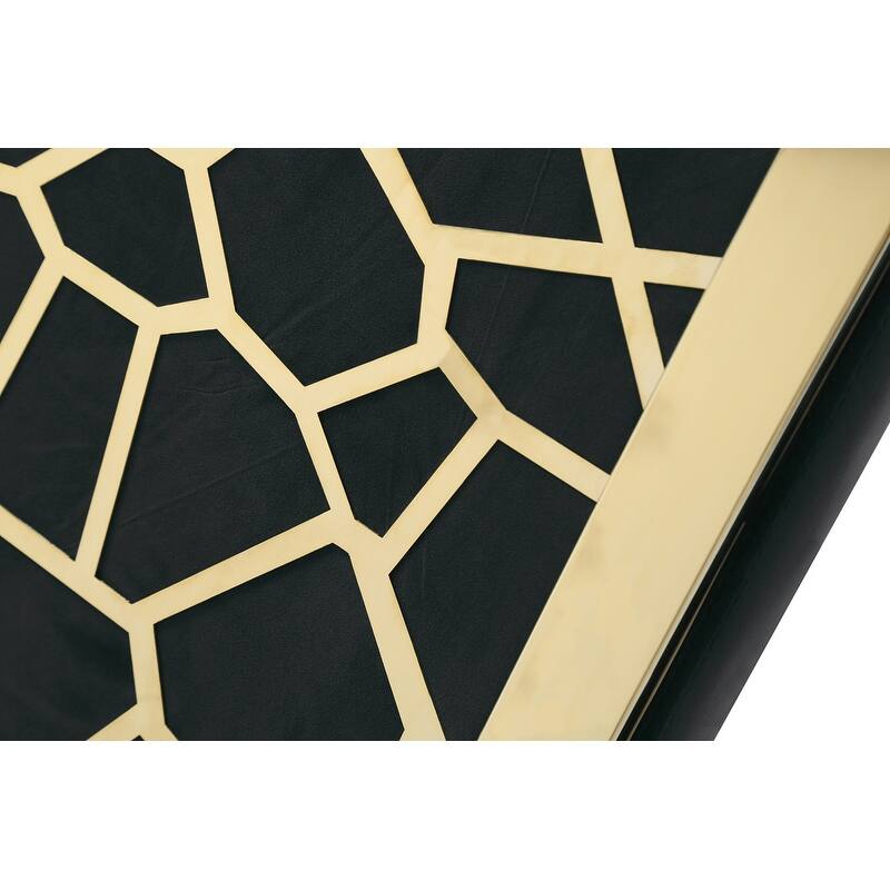 Modrest Reba Modern Black Velvet & Gold Dining Chair (Set of 2)