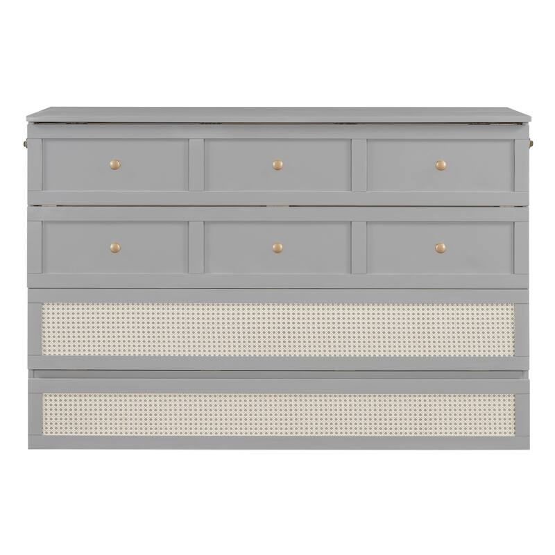 Queen Size Murphy Bed with Versatile Storage & Large Drawers