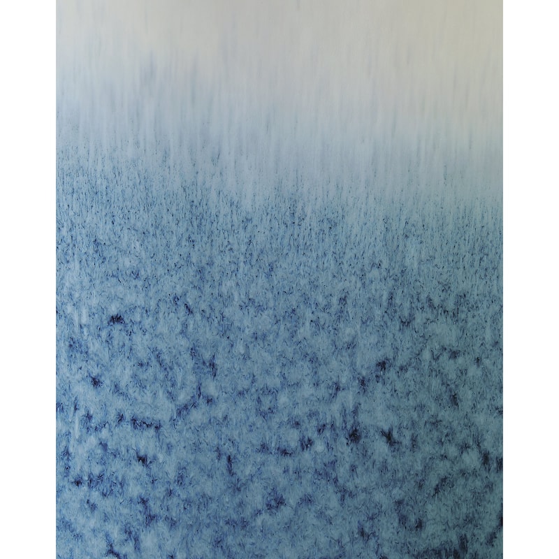 Signature Design by Ashley Ikegrove White/Blue Stool - 13"W x 13"D x 18"H