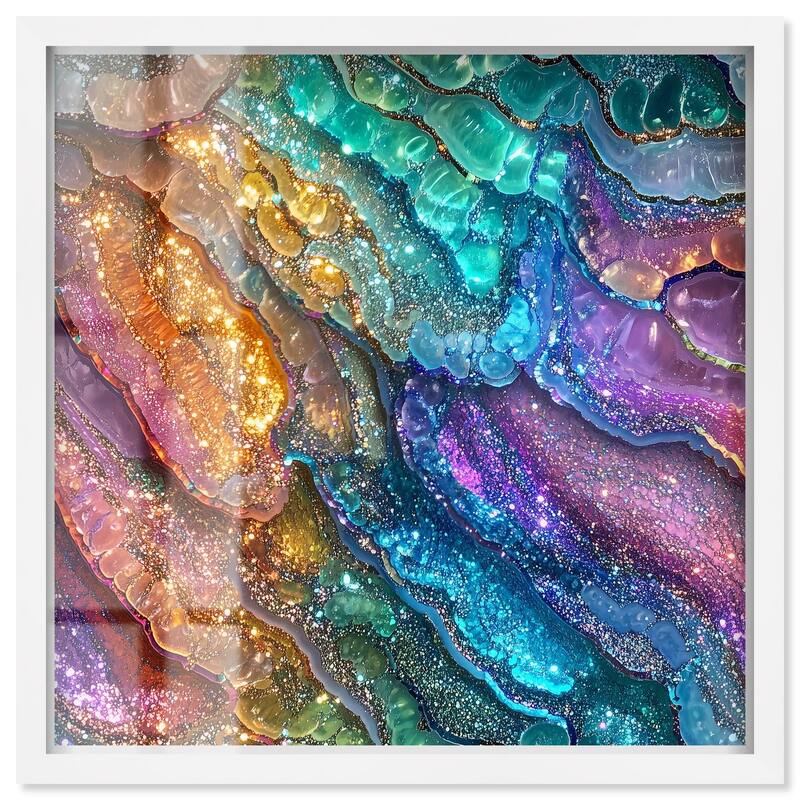 Glittering Spectrum I Shadowbox by Art Remedy - White - 40" x 40"