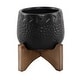 preview thumbnail 5 of 4, Mid-Century 3.5" Caveman Ceramic on Stand,Matte White Black