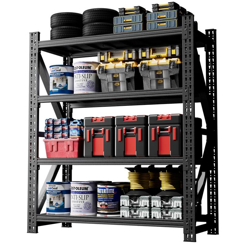 Heavy Duty Metal Adjustable Garage Shelves, 4000LBS Storage Rack Industrial Shelving Unit for Warehouse