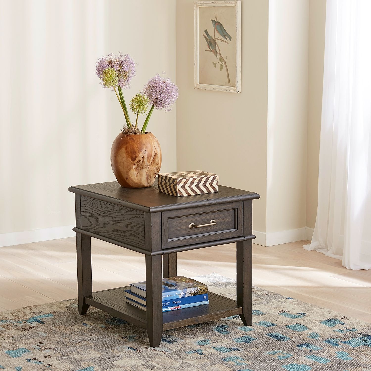 Mill Creek Peppercorn Drawer End Table
