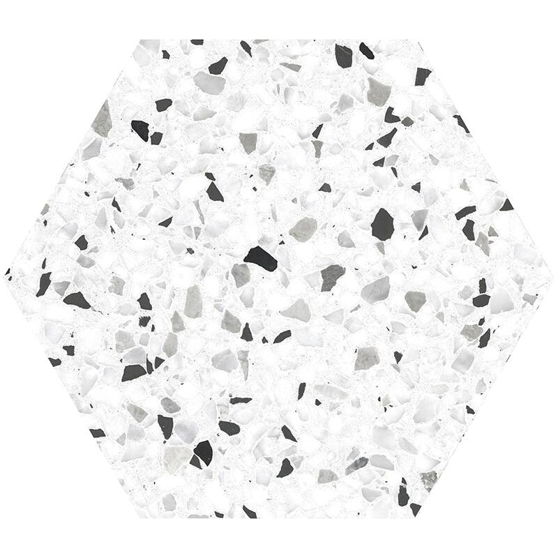 Apollo tile 8" x 9" Terra Mia Matte White Black Porcelain Tile (9.93 sq ft/case) - 25 Pack