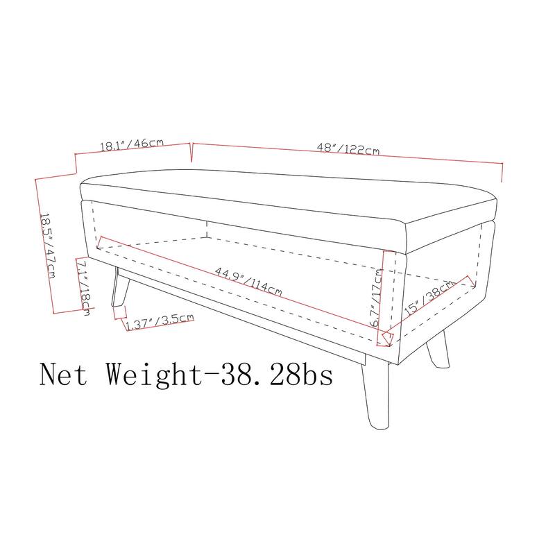 WYNDENHALL Ethan Mid Century Modern Table Ottoman