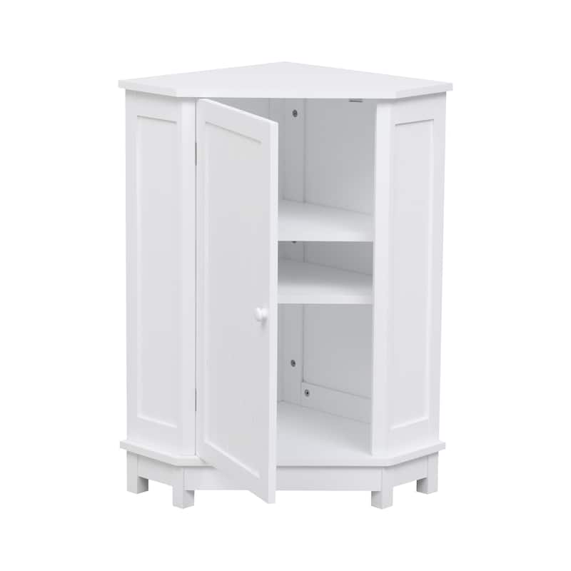 Roomfitters Triangle Bathroom Corner Cabinet with Adjustable Shelf, Space-Saving Storage Unit