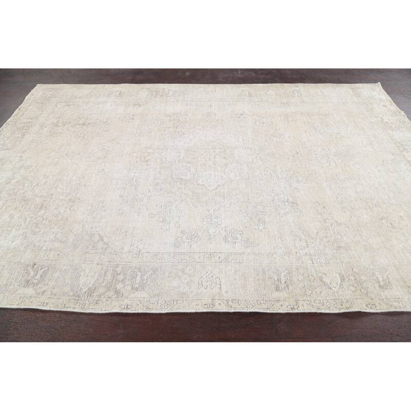 Muted Geometric Tabriz Persian Home Decor Area Rug Wool Hand-knotted - 6'3" x 9'3"