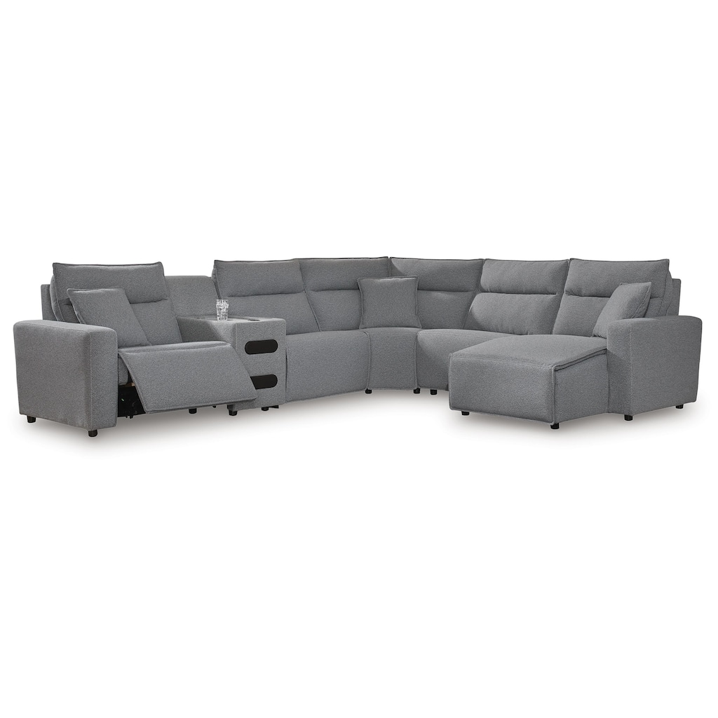 Signature Design by Ashley Modmax II 6-Piece Reclining Sectional with Chaise and Audio Console