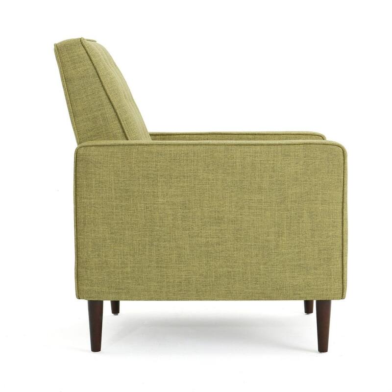 Mid-Century Modern Fabric Recliner Chair with Birch Legs by Christopher Knight Home