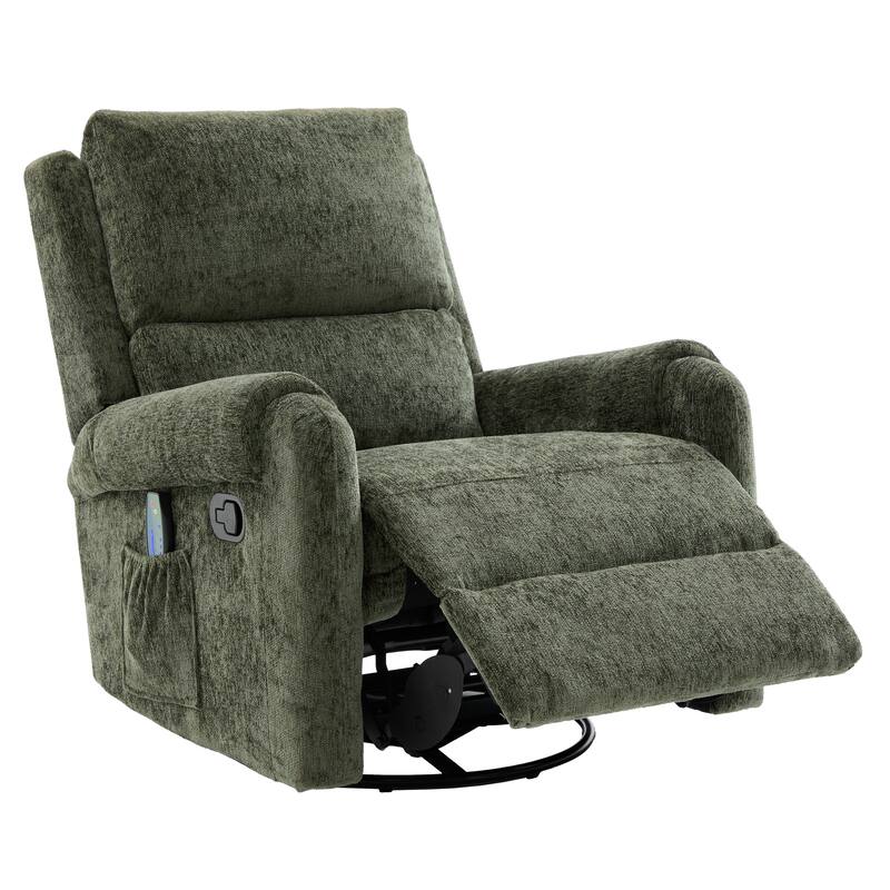 Manual Recliner Massage Recliner Chair Nursery Recliner Chair Swivel Rocker Recliner Sofa with a Side Storage Pocket