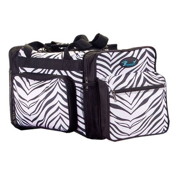Shop Pizzazz White Zebra Print Girls Dance Sport Travel Bag Overstock 18449924