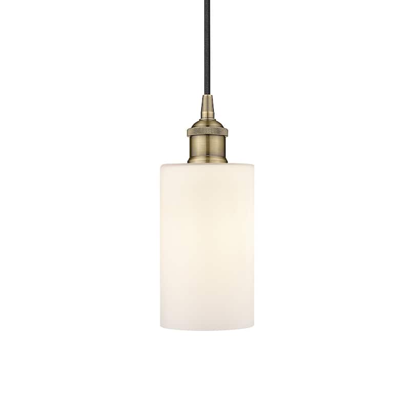 Innovations Lighting 616-1P-10-4 Clymer Pendant Clymer 4" Wide Mini - Antique Brass / Matte White