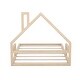 preview thumbnail 6 of 18, Full Size Wood Floor Bed with House-Shaped Headboard, Natural Finish for a Playful and Modern Bedroom Look