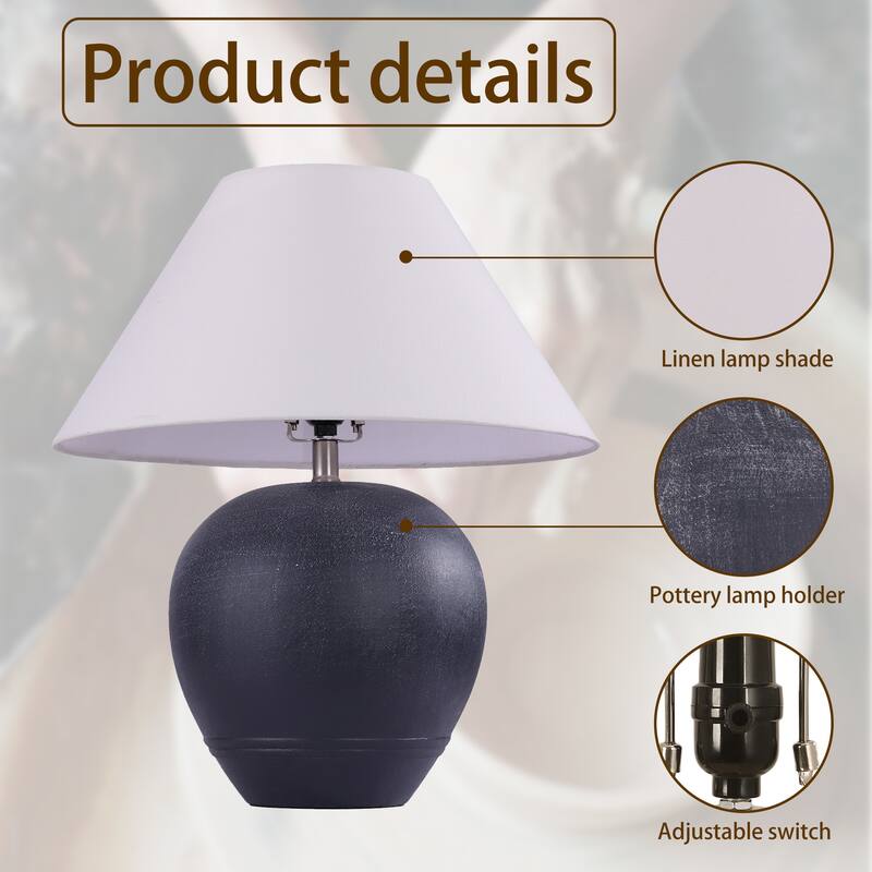 Ceramic Table Lamp with Linen Shade