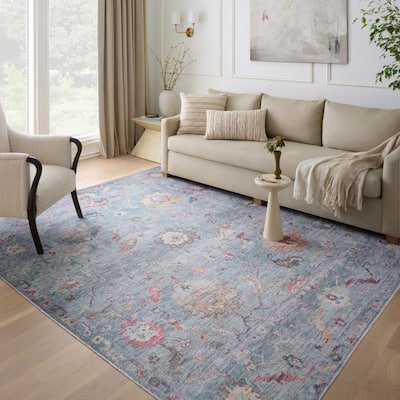 Alexander Home Ellie Shabby Chic Botanical Printed Area Rug