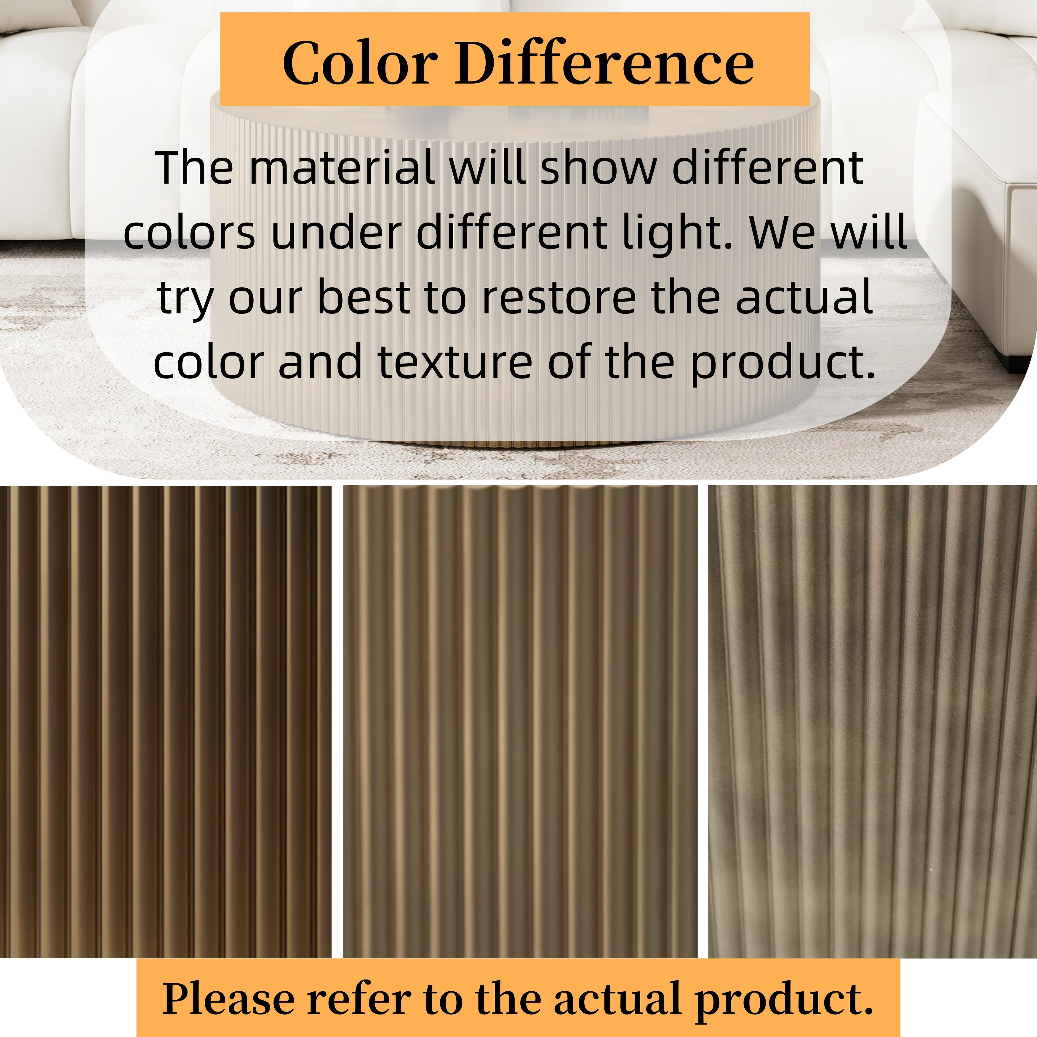 35.83" Minimalist Wave Stripe Coffee Table(Only Table)