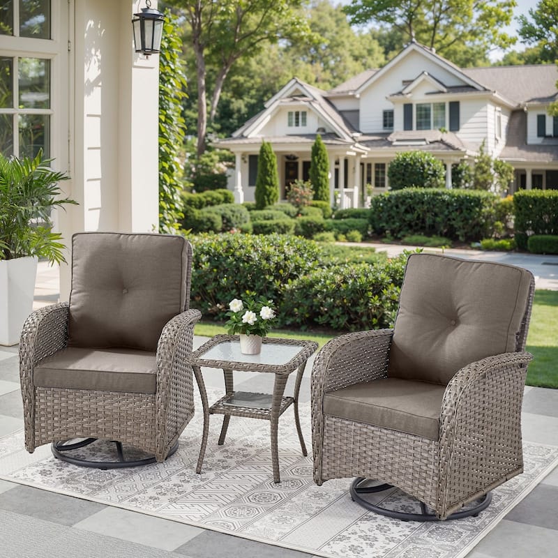 Wicker Outdoor Swivel Rocker Patio Chairs